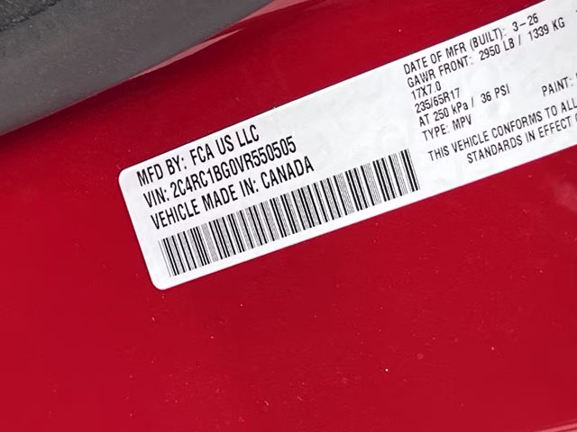2027 Red Hot Pearlcoat Chrysler Pacifica Select FWD Van
