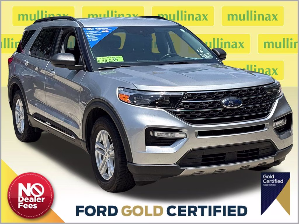 2023 Iconic Silver Metallic Ford Explorer XLT RWD SUV