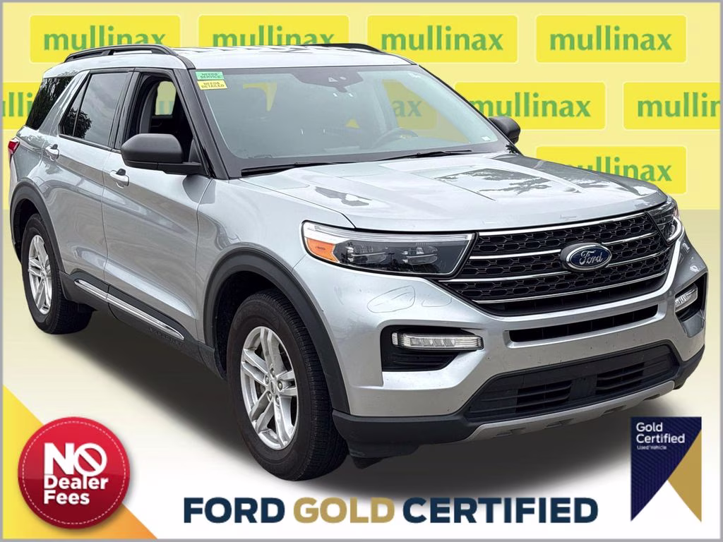2023 Iconic Silver Metallic Ford Explorer XLT RWD SUV
