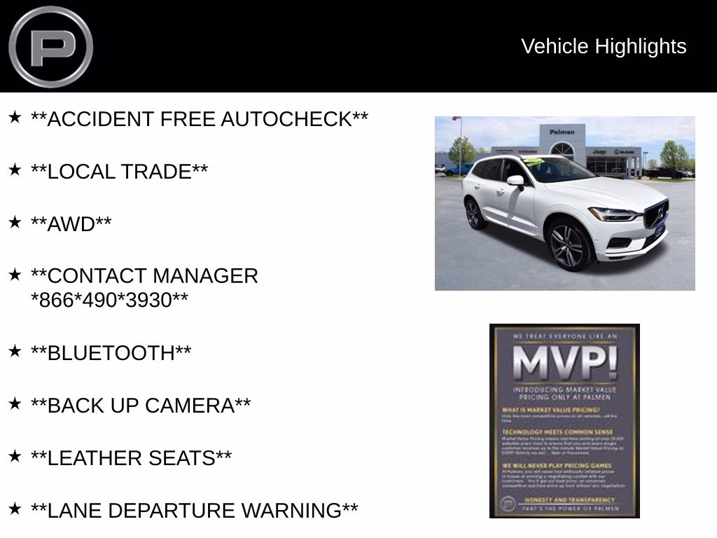 2018 Crystal White Volvo XC60 T6 Momentum AWD SUV