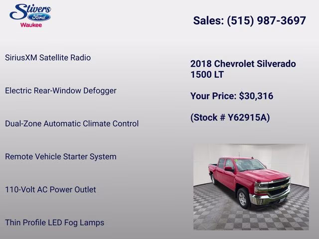 2018 Red Hot Chevrolet Silverado 1500 LT 4X4 Truck