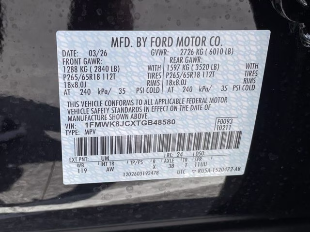 2026 Agate Black Metallic Ford Explorer Tremor 4X4 SUV