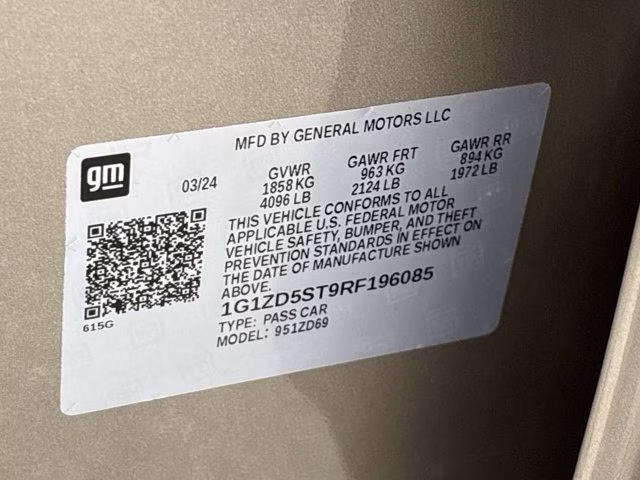 2024 Mineral Gray Metallic Chevrolet Malibu LT FWD Sedan