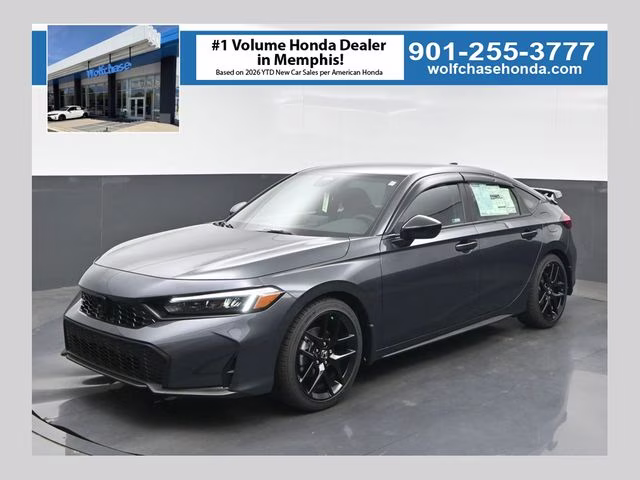 2026 Meteorite Gray Metallic Honda Civic Sport FWD Hatchback