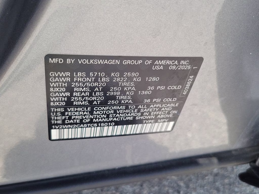 2026 Silver Volkswagen Atlas 2.0T SE w/Technology FWD SUV