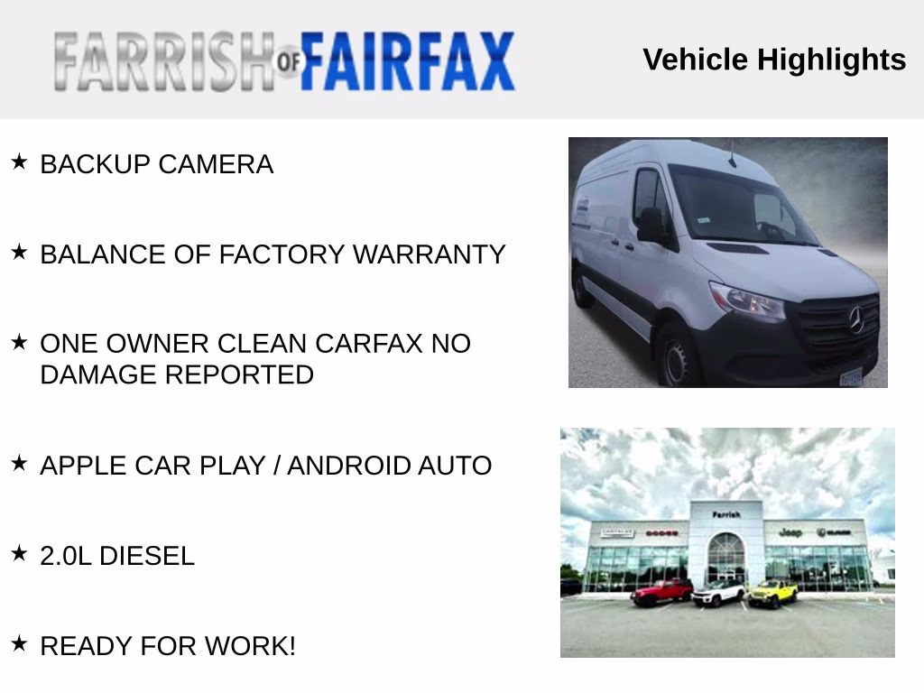 2025 White Mercedes-Benz Sprinter 2500 Cargo 144 WB RWD Van