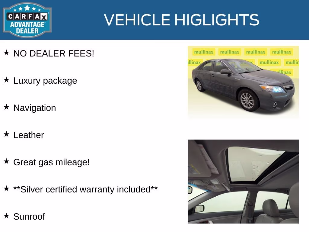 2011 Magnetic Gray Metallic Toyota Camry Hybrid Base FWD Sedan