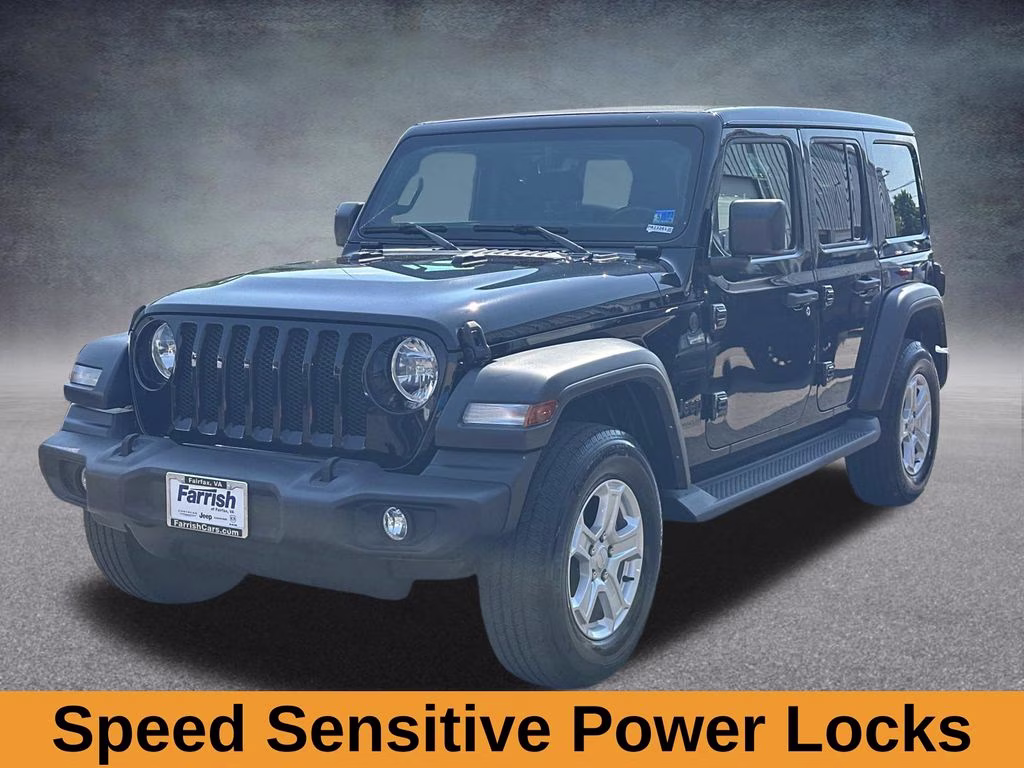2022 Black Clearcoat Jeep Wrangler Unlimited Sport S W/ SKY ONE TOUCH 4X4 SUV