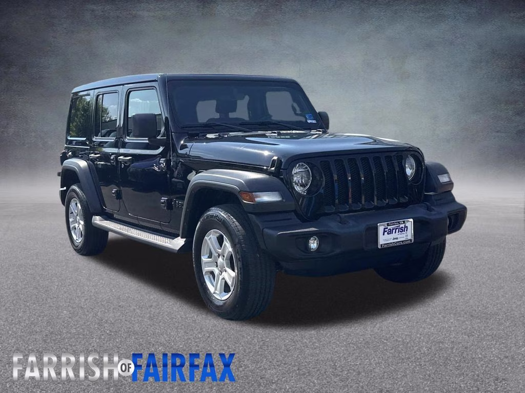 2022 Black Clearcoat Jeep Wrangler Unlimited Sport S W/ SKY ONE TOUCH 4X4 SUV