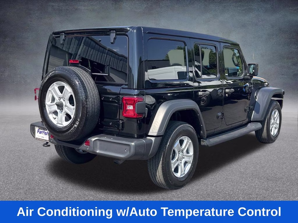 2022 Black Clearcoat Jeep Wrangler Unlimited Sport S W/ SKY ONE TOUCH 4X4 SUV