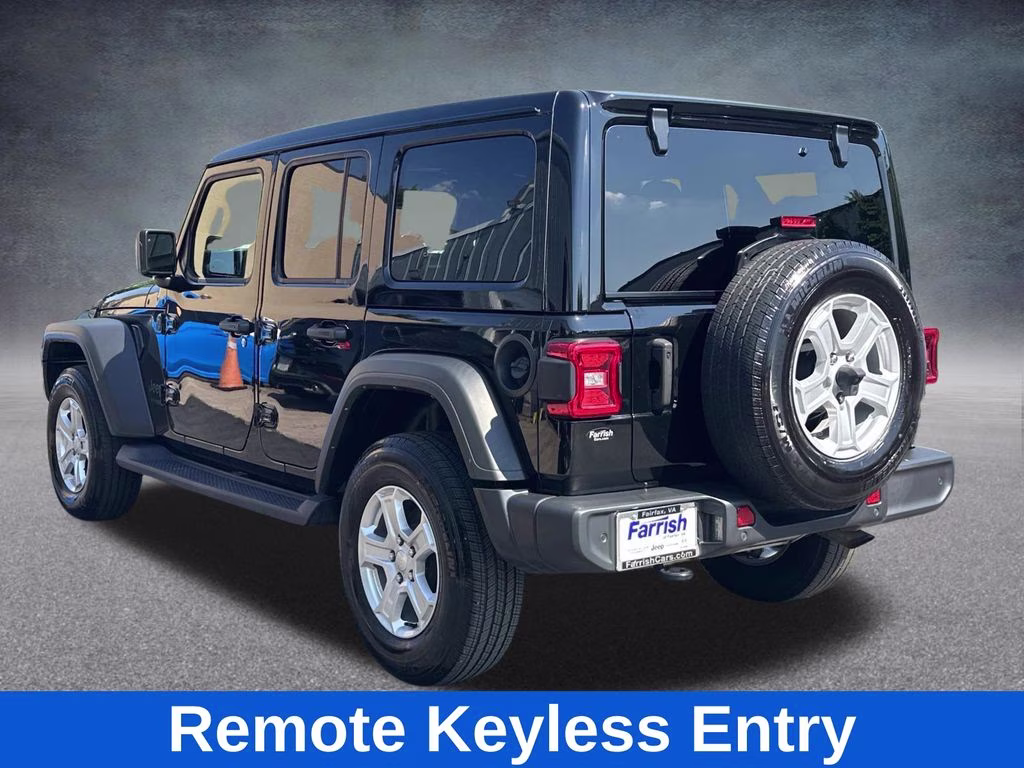 2022 Black Clearcoat Jeep Wrangler Unlimited Sport S W/ SKY ONE TOUCH 4X4 SUV