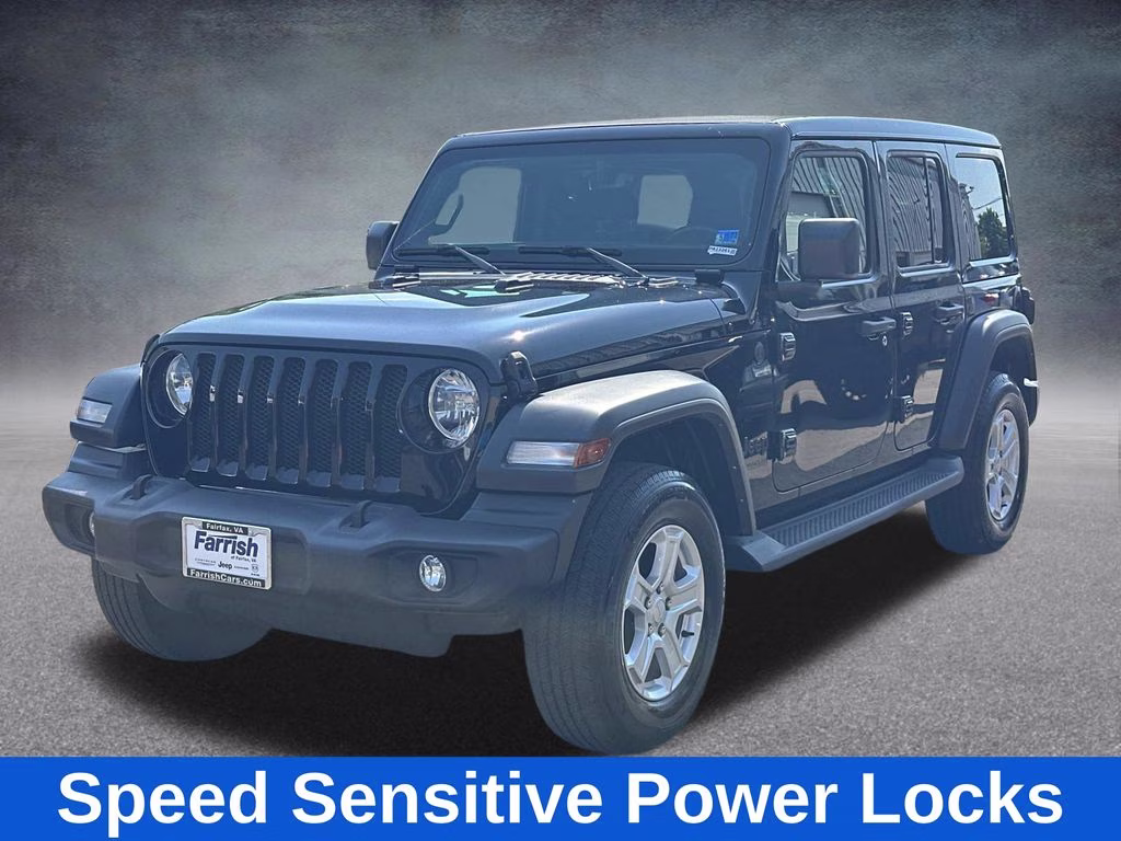 2022 Black Clearcoat Jeep Wrangler Unlimited Sport S W/ SKY ONE TOUCH 4X4 SUV