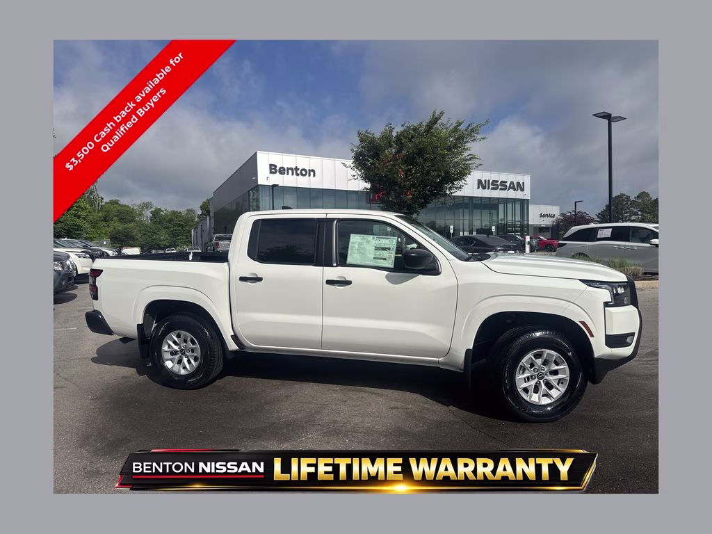 2026 Glacier White Nissan Frontier S 4X4 Truck
