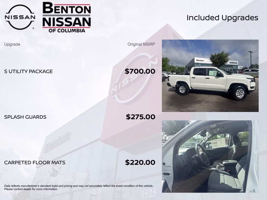 2026 Glacier White Nissan Frontier S 4X4 Truck