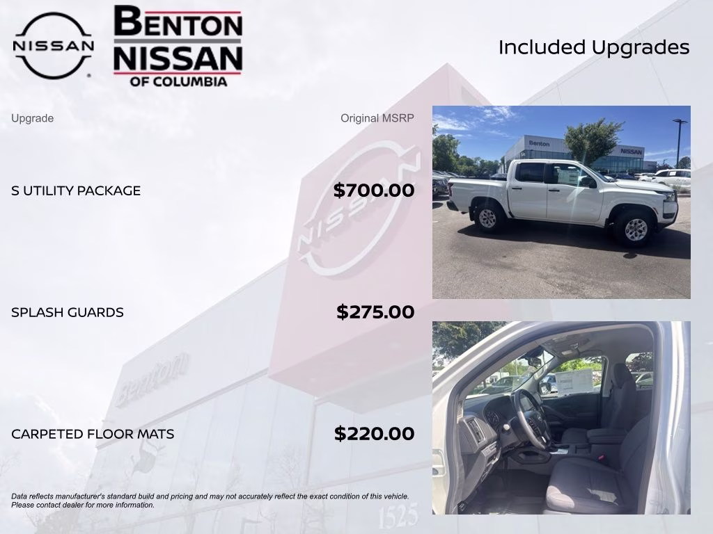 2026 Glacier White Nissan Frontier S 4X4 Truck