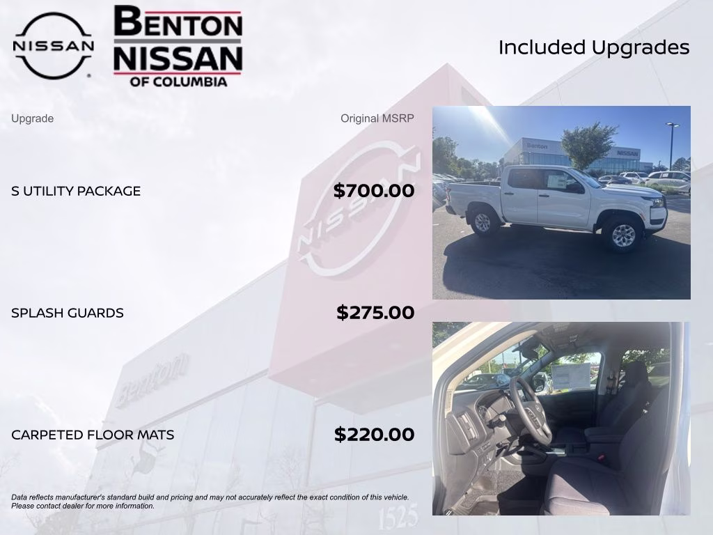 2026 Glacier White Nissan Frontier S 4X4 Truck