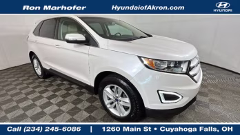 2018 White Platinum Clearcoat Metallic Ford Edge SEL AWD SUV