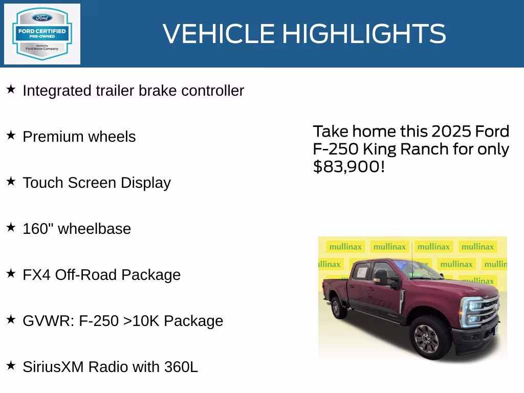 2025 Ruby Red Met Tinted CC Ford Super Duty F-250 SRW King Ranch 4X4 Truck