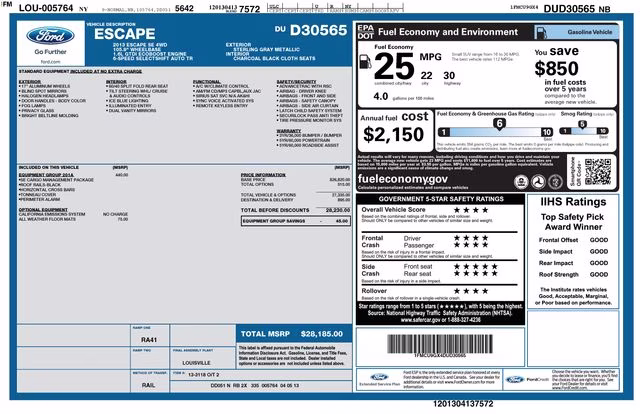 2013 Sterling Gray Metallic Ford Escape SE 4X4 SUV
