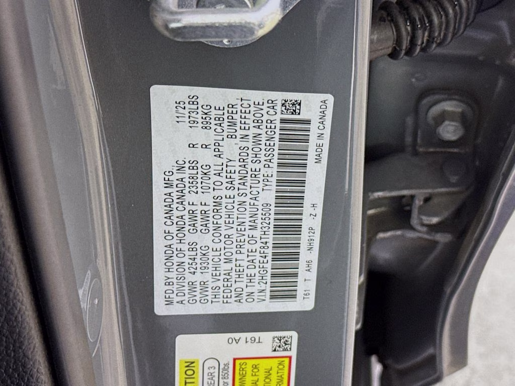 2026 Urban Gray Pearl Honda Civic Hybrid Sport FWD Sedan