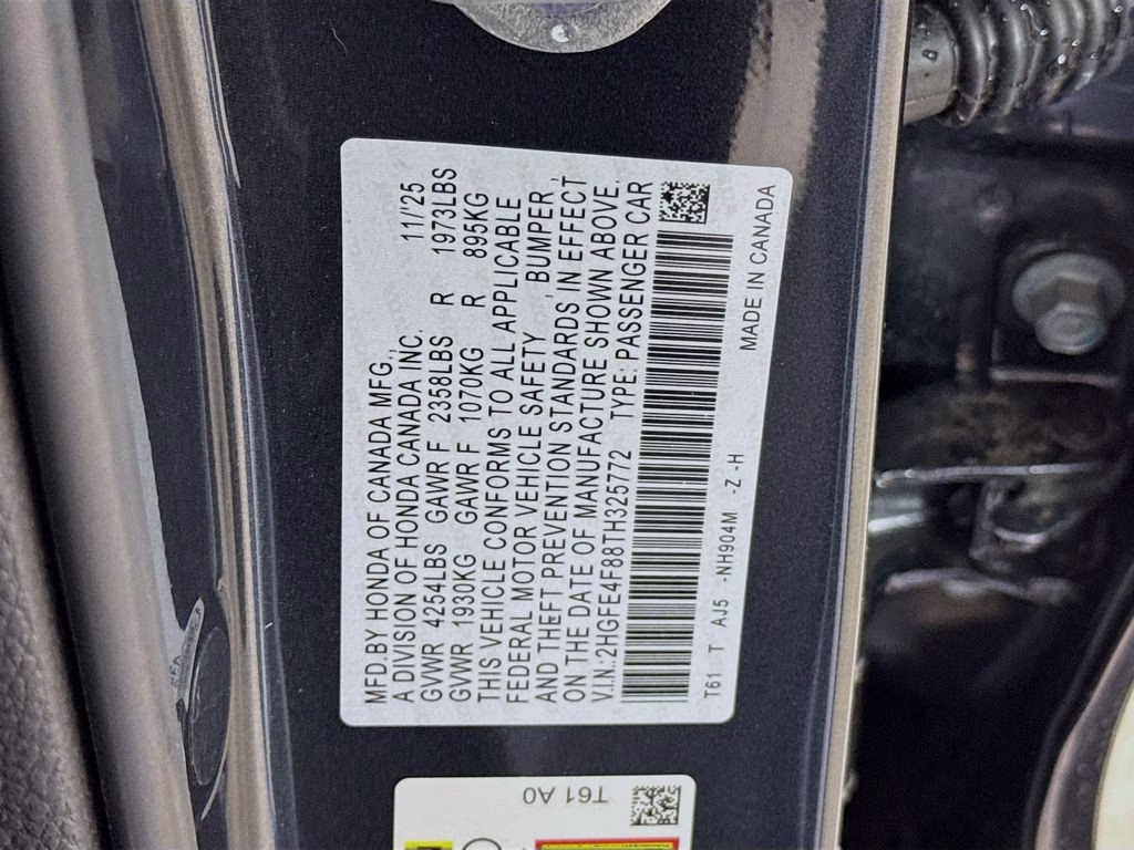 2026 Meteorite Gray Metallic Honda Civic Hybrid Sport Touring FWD Sedan