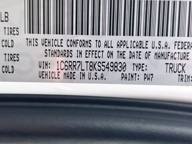 2019 Bright White Clearcoat Ram 1500 SLT 4X4 Truck