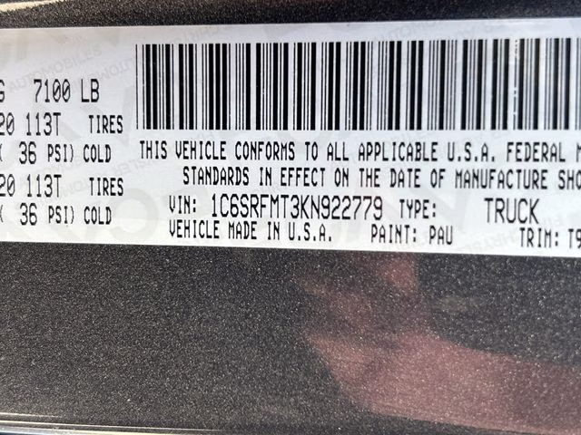 2019 Granite Crystal Metallic Clearcoat Ram 1500 Big Horn 4X4 Truck