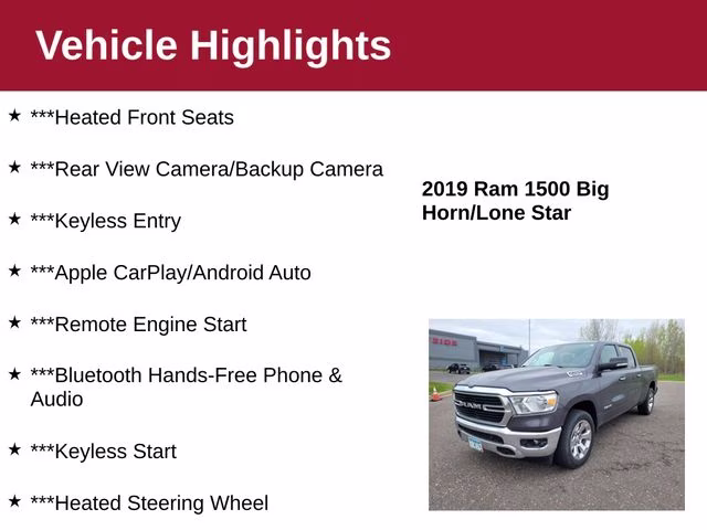 2019 Granite Crystal Metallic Clearcoat Ram 1500 Big Horn 4X4 Truck