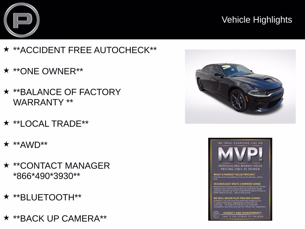 2023 Pitch Black Clearcoat Dodge Charger GT AWD Sedan
