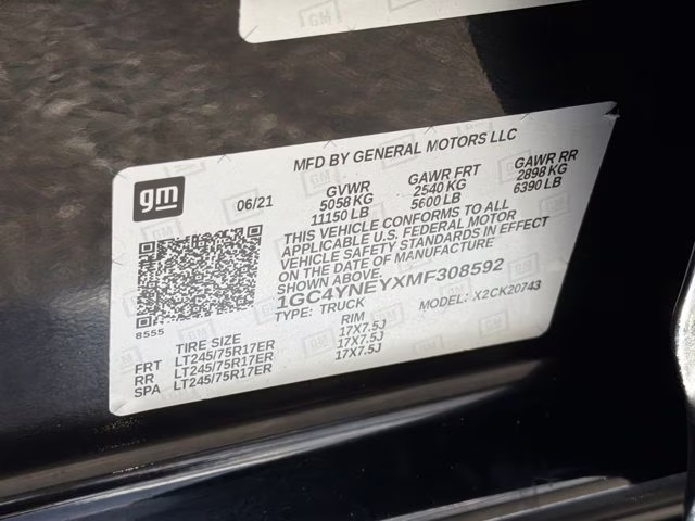 2021 Black Chevrolet Silverado 2500HD LT 4X4 Truck