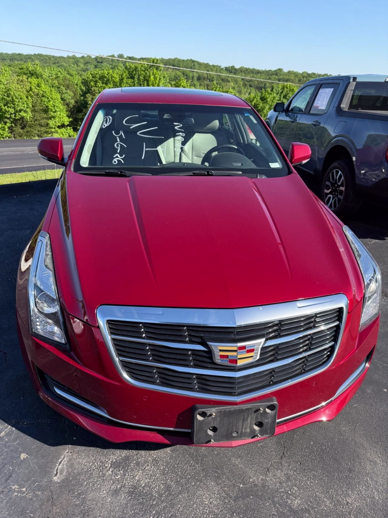 2017 red Cadillac ATS 2.0L Turbo Luxury AWD Sedan