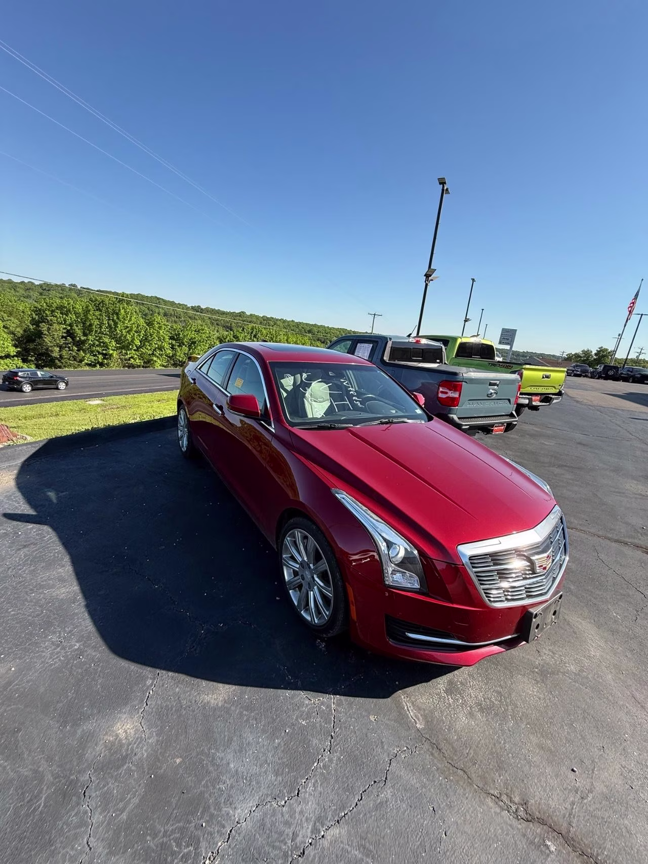 2017 red Cadillac ATS 2.0L Turbo Luxury AWD Sedan