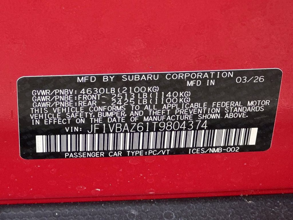2026 Ignition Red Subaru WRX tS AWD Sedan