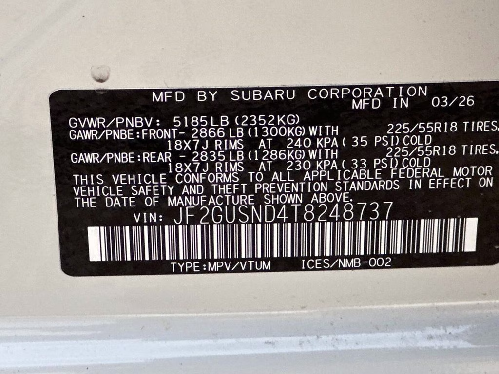 2026 Crystal White Pearl Subaru Crosstrek Hybrid Limited AWD SUV