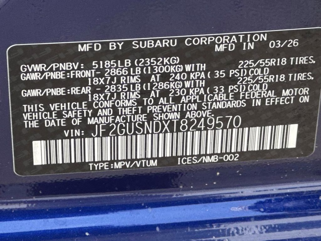2026 Sapphire Blue Pearl Subaru Crosstrek Hybrid Limited AWD SUV