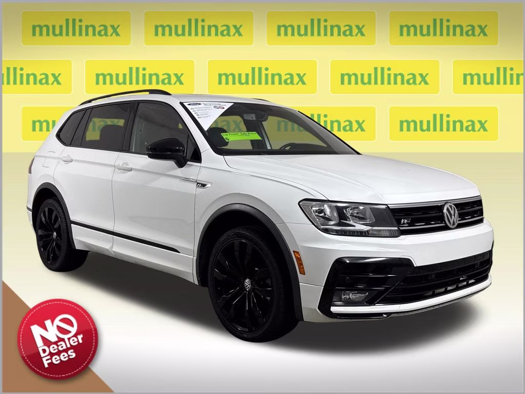 2021 Pure White Volkswagen Tiguan 2.0T SE R-Line Black FWD SUV