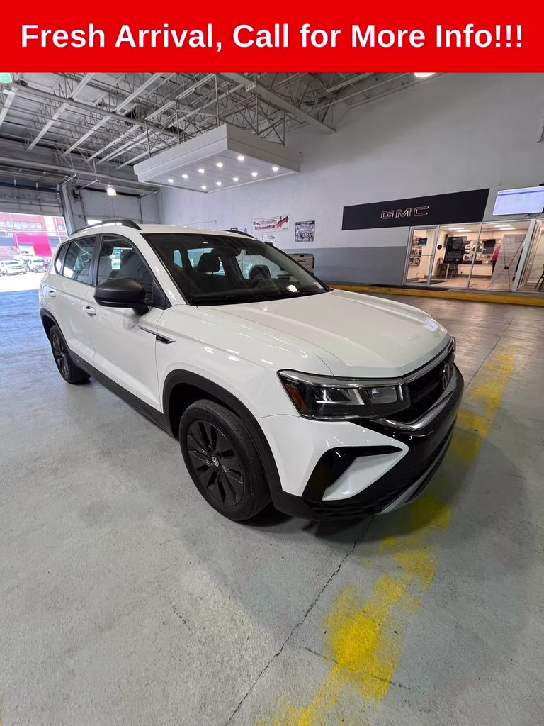 2023 Pure White Volkswagen Taos 1.5T S FWD SUV