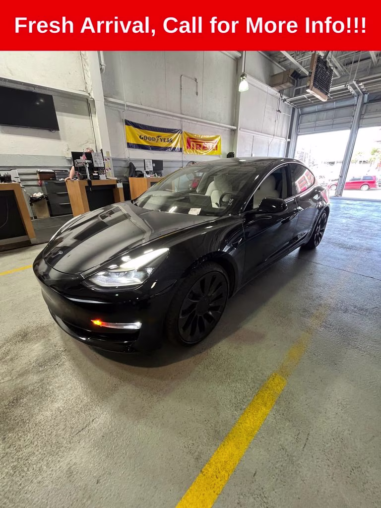 2021 Solid Black Tesla Model 3 Performance AWD Sedan