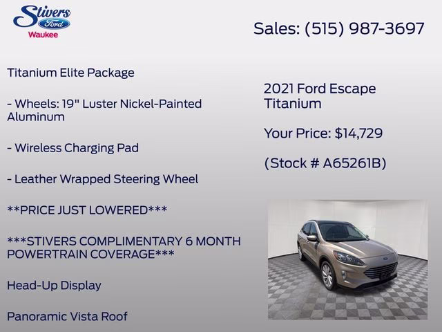 2021 Desert Gold Metallic Ford Escape Titanium AWD SUV