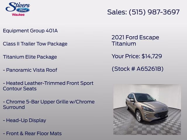 2021 Desert Gold Metallic Ford Escape Titanium AWD SUV