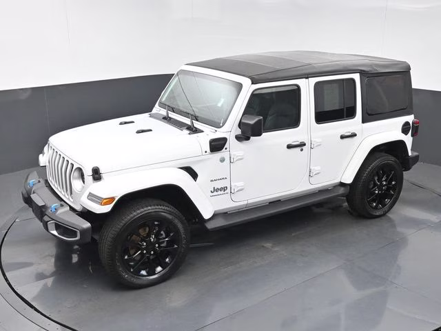 2023 Bright White Clearcoat Jeep Wrangler Sahara 4xe 4X4 SUV