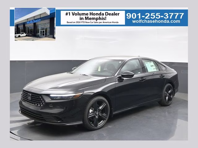 2026 Crystal Black Pearl Honda Accord Hybrid Sport-L FWD Sedan
