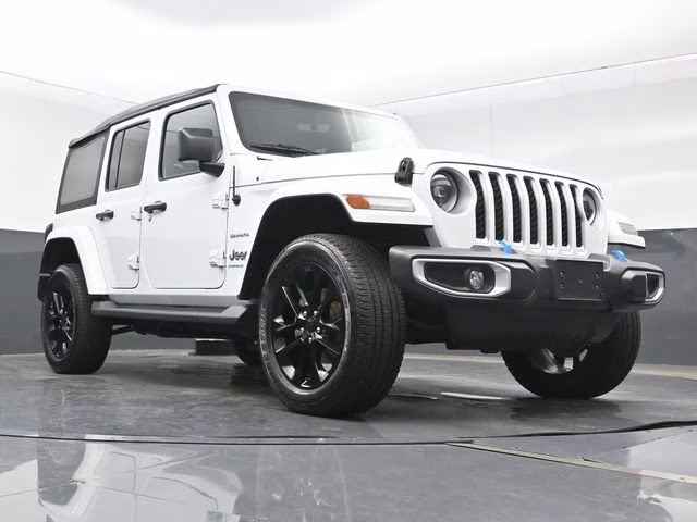 2023 Bright White Clearcoat Jeep Wrangler Sahara 4xe 4X4 SUV