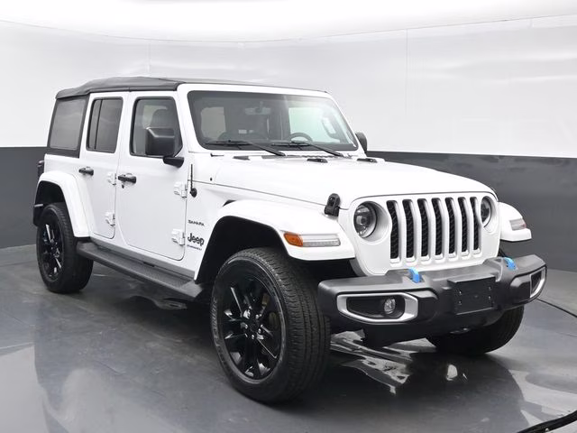 2023 Bright White Clearcoat Jeep Wrangler Sahara 4xe 4X4 SUV