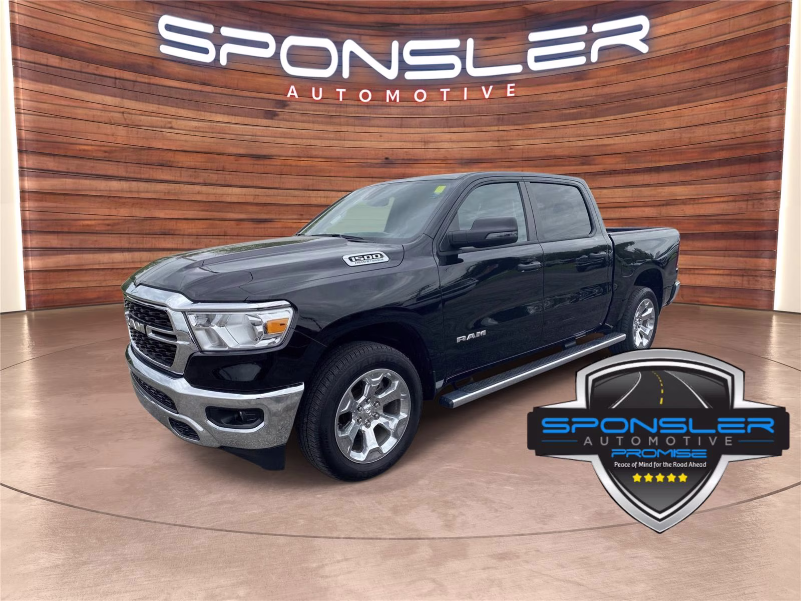 2023 Diamond Black Crystal Pearlcoat Ram 1500 Big Horn 4X4 Truck