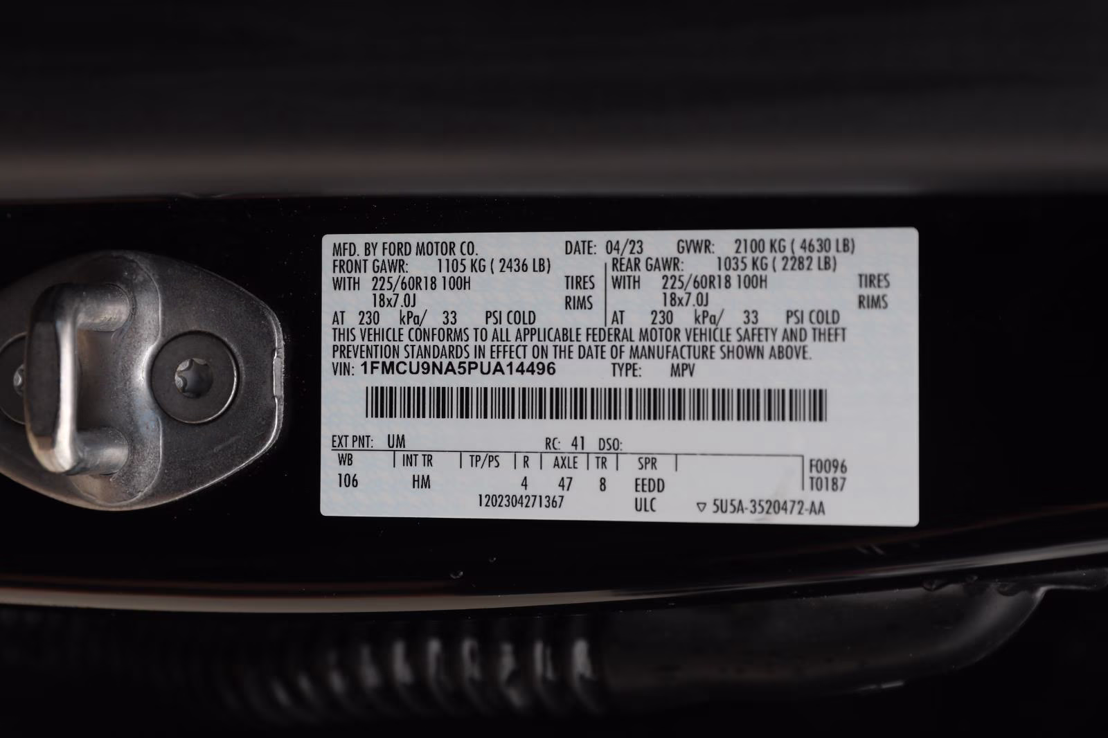2023 Agate Black Ford Escape ST-Line Select AWD SUV