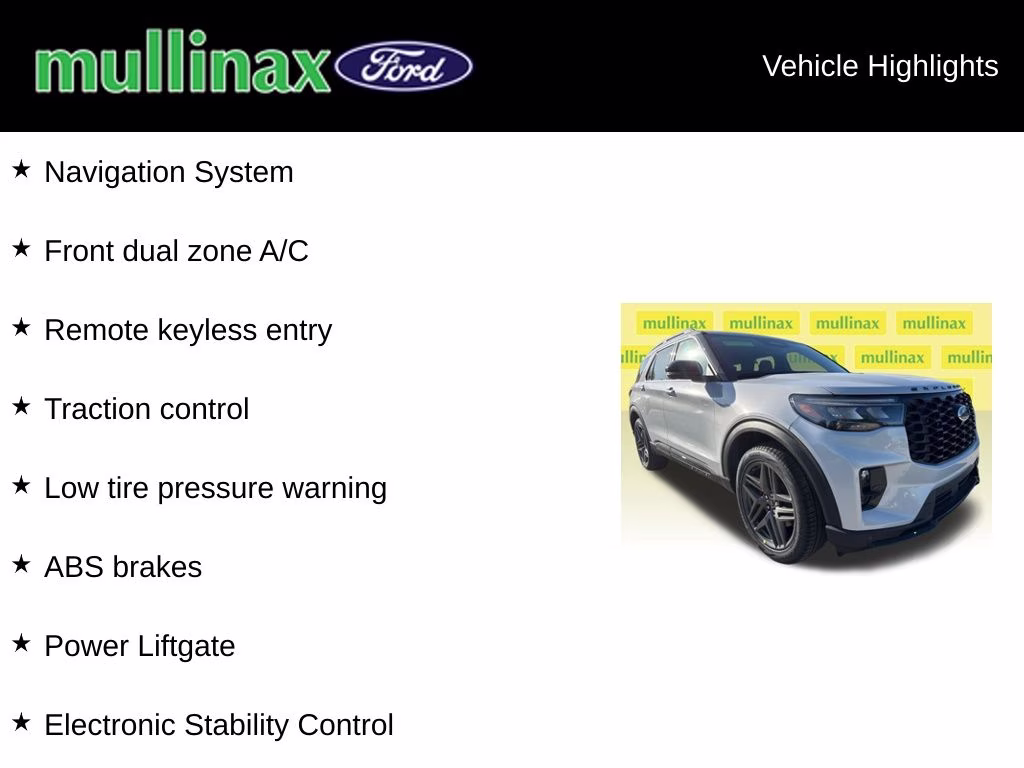 2026 Space White Metallic Ford Explorer ST RWD SUV