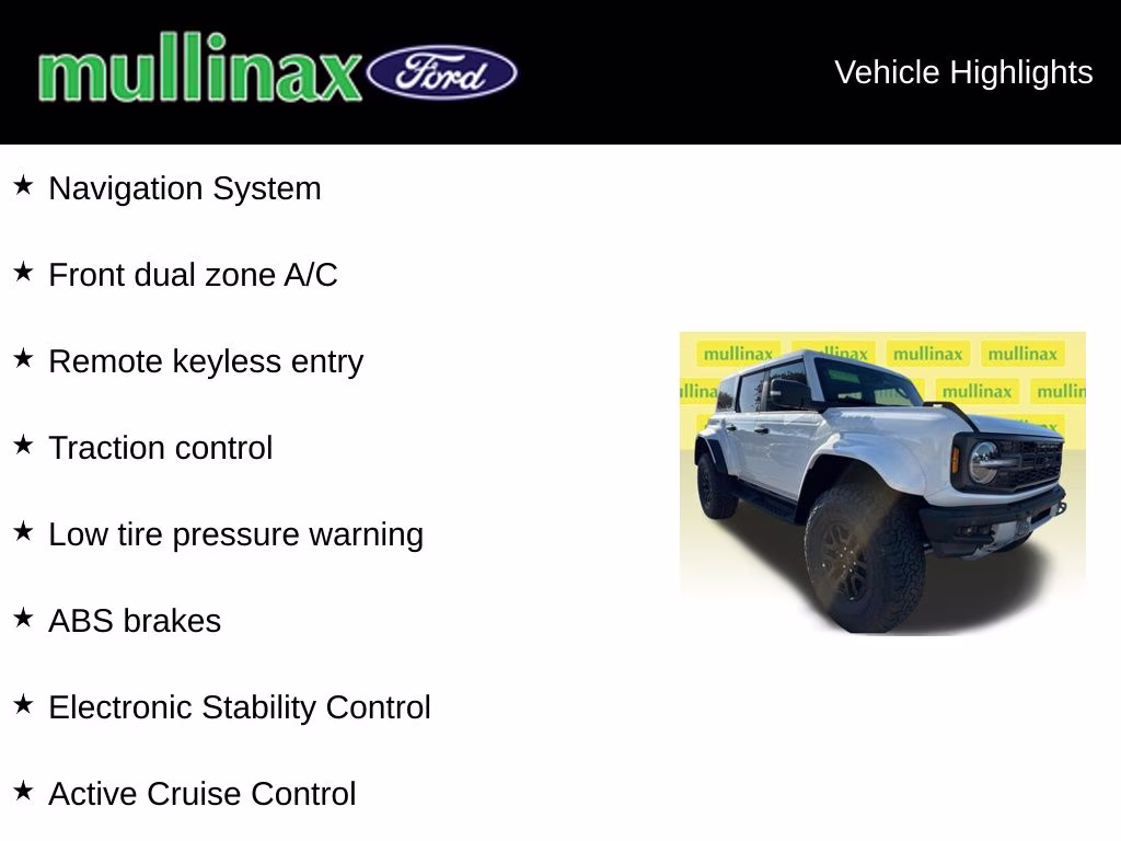 2026 Oxford White Ford Bronco Raptor 4X4 SUV