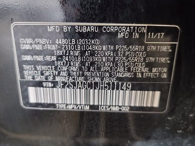 2018 Crystal Black Silica Subaru Forester 2.5i Premium AWD SUV
