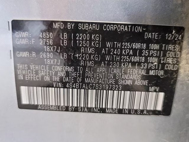 2025 Ice Silver Metallic Subaru Outback Onyx Edition AWD SUV